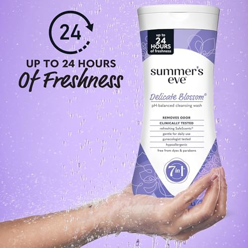 Summer’s Eve Feminine Wash, Delicate Blossom, Daily pH-Balanced Body Wash for Women, Feminine Care to Remove Vaginal Odor, Gynecologist Tested, 15 Fl Oz