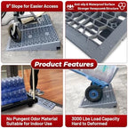 ROBLOCK 1 Inch Rise Detachable Threshold Wheelchairs Ramps for Home Steps Entry, Portable Modular Door Ramps for Doorways and Cars, Load Capacity 3000 LBS, 2 PCS
