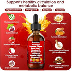 Cayenne Pepper Drops, Liquid Organic Cayenne Pepper, Cayenne Health Supplements, with Beet Root, Moringa, Hawthorn Berry, Grape Seed, Turmeric, Ginseng & Vitamin K2 D3-Vegan, Plant-Based, 2oz
