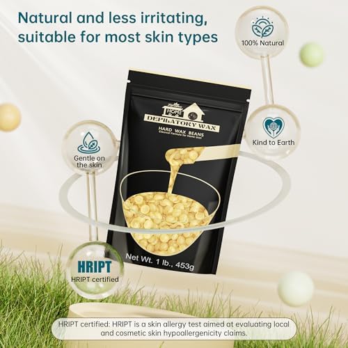 Lifestance Honey Waxing Beads, 1LB Fine Hair Removal Wax Beans for Face, Eyebrow, Brazilian Bikini, Sensitive Skin at Home for Women and Men
