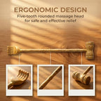 Wood Back Scratcher with Massage Hammer: 100% Natural Wood Traditional Finger-Like Back Scratchers for Adults Men Women,19Inch Thicken Extended with Body Massager,Strong & Sturdy Gifts