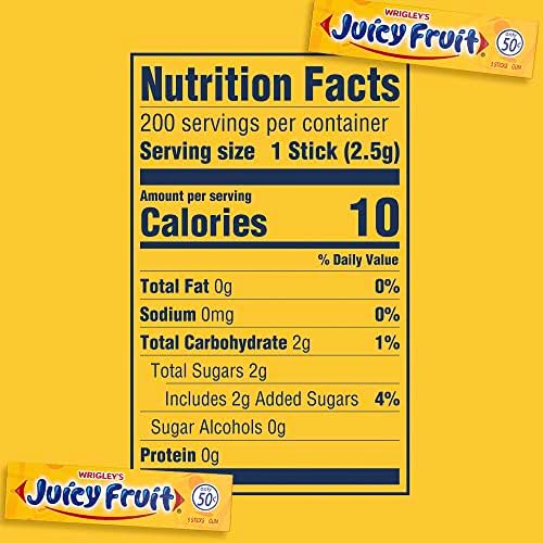 Juicy Fruit Gum WRIGLEY'S Chewing Gum Bulk Pack, 5 Stick (Pack of 40)