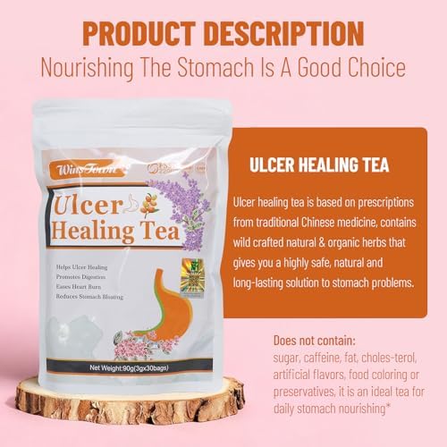 Wins Town Ulcer Healing Tea, Relief Gastritis and Stomachache, Support Daily Stomach Nourishing, 30 Tea Bags