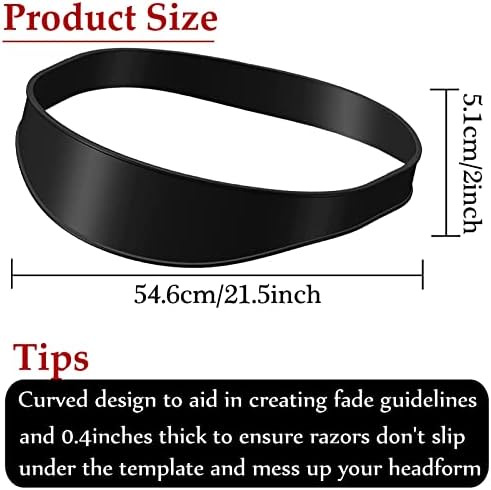 Neckline Shaving Template and Hair Trimming Guide, High-Grade Curved Durable Silicone Haircut Band for DIY Home Haircuts Fade and Taper Guide for Clippers-Black