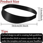 Neckline Shaving Template and Hair Trimming Guide, High-Grade Curved Durable Silicone Haircut Band for DIY Home Haircuts Fade and Taper Guide for Clippers-Black