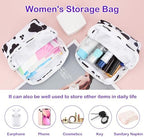 Sanitary Pad Storage Bag Portable Period Bag for Teen Pads/Sanitary Napkins/Small Tampons, Sanitary Napkin Storage Bag First Period Gifts for Teen Girls (Cow)