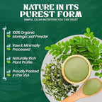 OVIDA Organic Moringa Leaf Powder, Pure Moringa Powder, Caffeine Free Green Powder, Smoothie & Tea Blend, No Additives, 4 oz (113g)