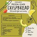Correct Title: Amisa Organic Gluten-Free Protein Lentil Crispbread, 100g - Yeast Free & Low Carb - Plant-Based Protein - The Perfect Vegan Snack