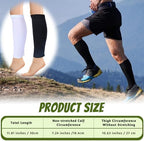 2 Pairs Calf Compression Sleeves Footless Compression Socks Non Slip Legs Sleeves for Running, Cycling, Shin Splints Support, Relieve Legs Pain, Travel, Sports, Work, Daily Wear