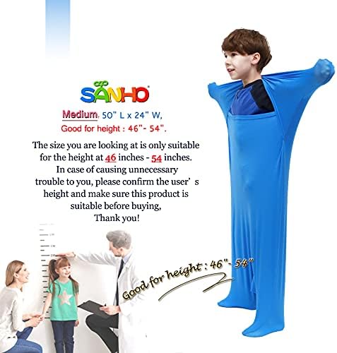 SANHO Premium Sensory Sock Body Sock, Medium, Perfect for Children with Sensory Processing Disorder, Updated Version (Blue)