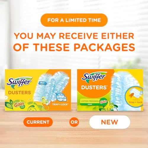Swiffer Dusters Refill for Cleaning, Made by SWIFFER, Feather & Microfiber Duster Disposable Alternative, for Dusting Furniture, Blinds, Ceiling Fans, Helps Remove Allergens, Gain Scent, 18 Count