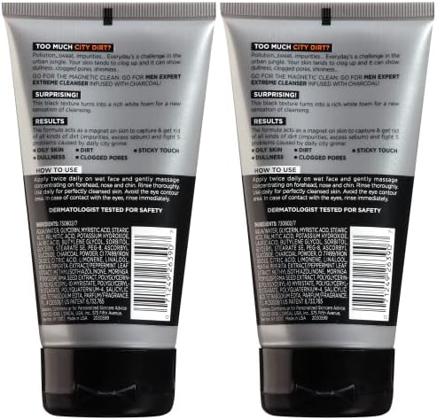 L'Oreal Paris Men Expert Hydra Energetic Daily Facial Cleanser with Charcoal, 2 ct.