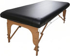 Massage Table Cover Protector Vinyl Leather Spa Bed Covers - Fits Beds 28-32" Wide, Lash Bed Protective Cover Fitted, Esthetician Accessories, Waterproof & Oilproof & Reusable & Elastic (Black)