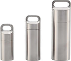 tooloflife Waterproof Stainless Steel Pill Case, Pill Box, Keychain Pill Fob, Travel Pill Holder, 3 Compartments