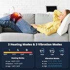 Medcursor Knee Massager, Cordless Heated Knee Massager with 3 Heating Levels, 3 Vibration Modes, LED Screen & Adjustable Straps, Massage with Heat for Relief, Ideal Gift for Men, Women
