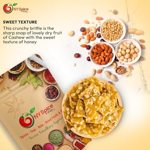 NYSPICE SHOP Peanut Brittle – 5 lbs. (pound) Thin & Crispy Peanut Brittle - Pure Sugar Salt - Crunchy Old Fashioned Peanut Brittle - Freshly Roasted Gourmet Peanuts - Sweet Delicious Holiday Candy
