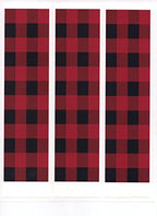 Red Plaid Birthday - Cake Side Designer Strips - Edible Cake/Cupcake Topper!!!