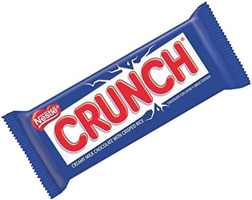 CRUNCH Full-Size Candy Bar, Creamy Milk Chocolate with Crunchy Crisped Rice, 36 Individually Wrapped Bars, 1.55 oz Each