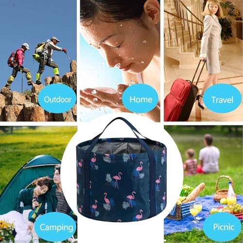 Multifunctional Collapsible Bucket for Soaking Feet, Portable Foot Bath Bag, Foot Spa Soaking Feet Home Pedicure Basin Outdoor Camping for Washing, Fishing Wait Handy Carrying Bag, Large