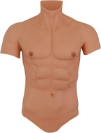 Silicone Muscle Chest Realistic Fake Muscle Male Chest Half Body Suit for Cosplay Halloween Props