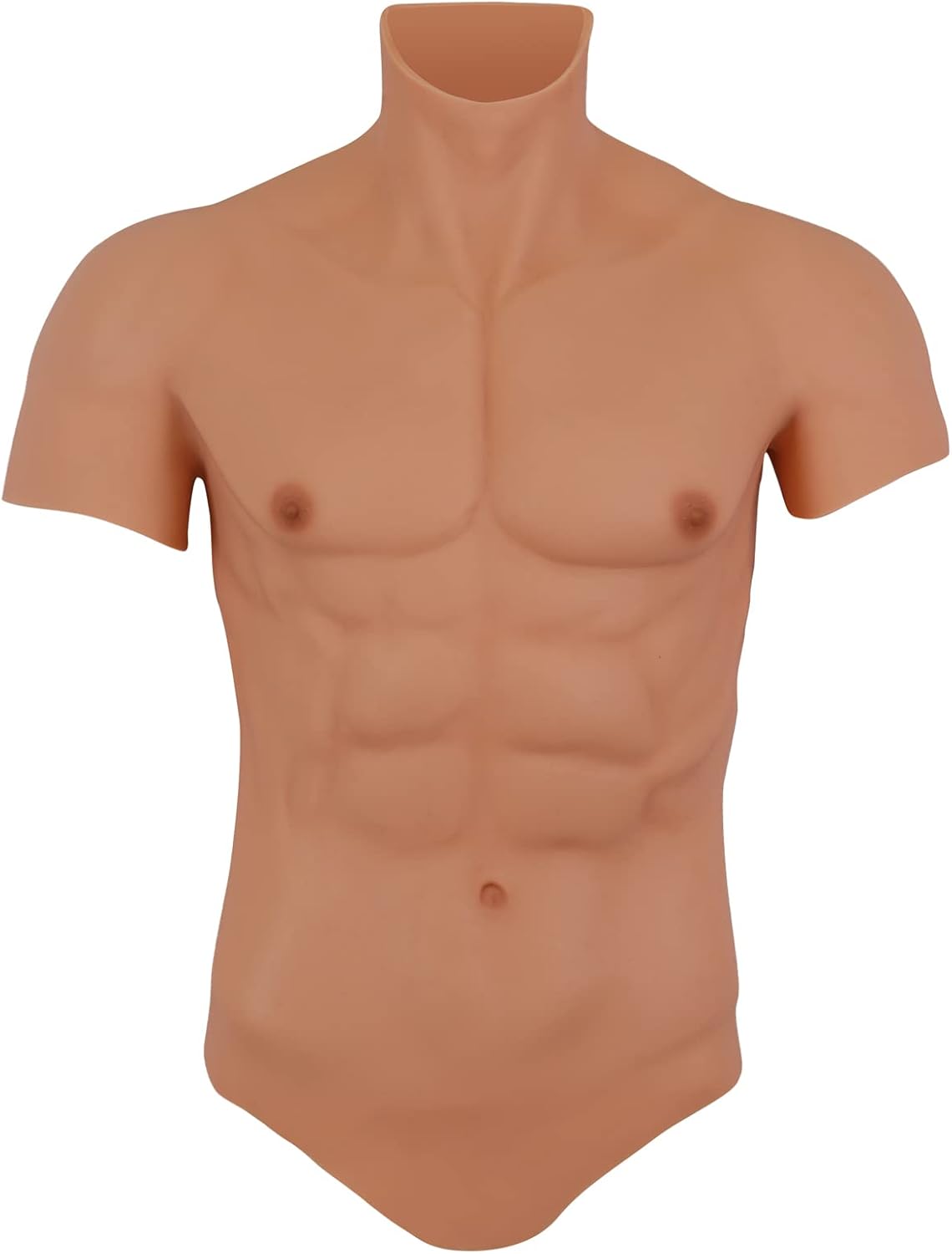 Silicone Muscle Chest Realistic Fake Muscle Male Chest Half Body Suit for Cosplay Halloween Props
