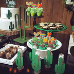 32 PCS Mexican Fiesta Cupcake Toppers Assembled Cactus Donkey Maraca Sombrero Guitar Cupcake Picks Mexican Fiesta Theme Baby Shower Birthday Party Cake Decorations Supplies