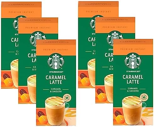 Starbucks Caramel Latte Premium Instant Coffee, 5 Sachets, (Pack of 6, Total 30 Sachets)