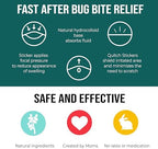 quitch Bug Bite Itch Relief Patches for Kids & Babies, Hydrocortisone Cream Alternative for Mosquito Bites, Drug-Free Anti-Itch Stickers for Summer Travel, Camp & Outdoor Play