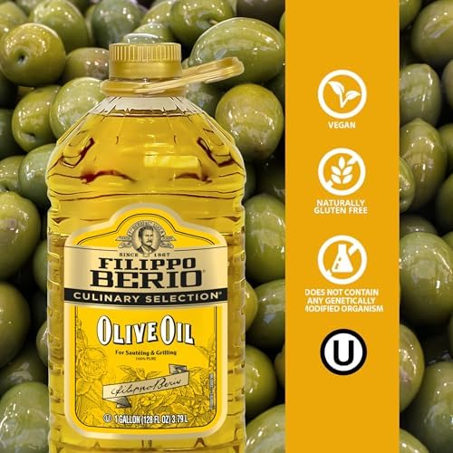 Filippo Berio Pure Olive Oil, 1 Gallon – For Grilling and Mild Taste