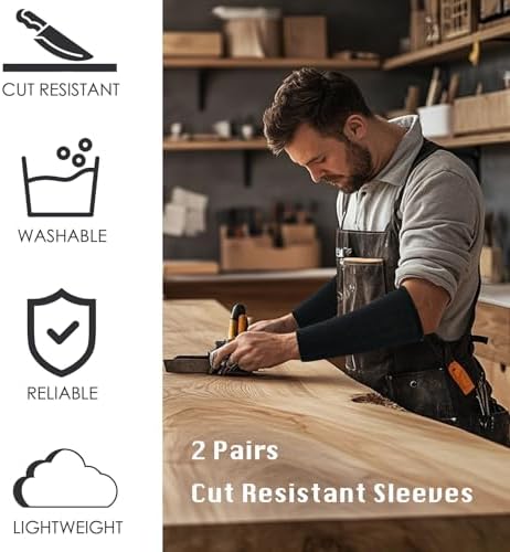 2 Pairs Arm Protection Sleeves Cut Burn Resistant Sleeve Anti Abrasion Forearm Cover Protector for Men Thin Skin