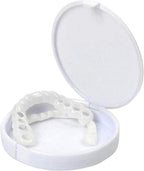1 pair Dentures Veneers Tooth, Adjustable Snap Fake Teeth, Temporary Teeth Covering Imperfect for Anti Molar Orthodontic Cosmetic Teeth, Smile Snap Tooth, Nature and Comfortable Veneers(White)