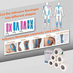Self Adherent Cohesive Bandages Wrap 6 Count 2" x 5 Yards, Medical Tape for People and Pets, Adhesive Flexible Breathable First Aid Non Woven Rolls, Stretch Athletic, Ankle Sprains & Swelling, Sports