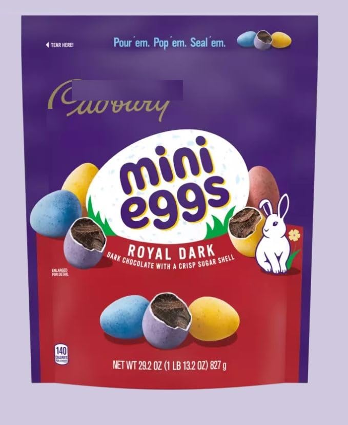 Mini Eggs Dark Chocolate Candy 29.2 oz Approx 250 Pieces All Kosher Dairy Eggs With A Crisp Sugar Shell Bulk Pack of Royal Dark Chocolate in Resealable Bag