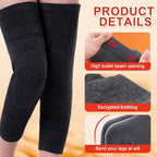 erioctry Unisex Cashmere Wool Knee Brace Pads Leg Warmers Winter Warm Breathable Thermal Knee Warmers Sleeve Knee Pads Legging Stockings for Women Men Outdoor Sports (Black)