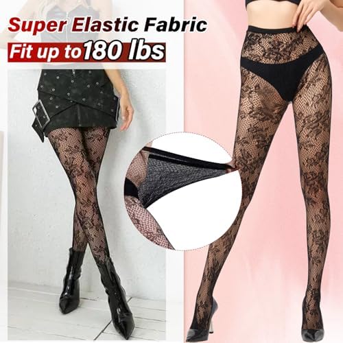 Tights High Waist Fishnet Stockings for Woman Sexy Fishnet Patterned Tights Sexy Black Mesh Stockings Rave Outfits for Women