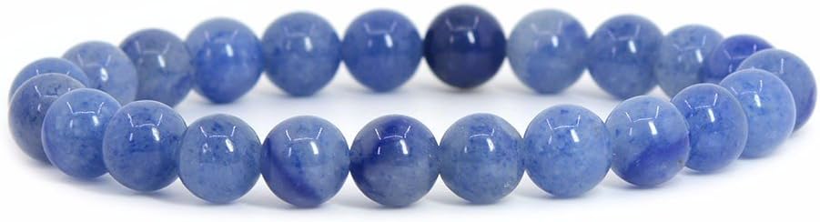 Justinstones Gem Semi Precious Gemstone 8mm Round Beads Stretch Bracelet 7 Inch Unisex