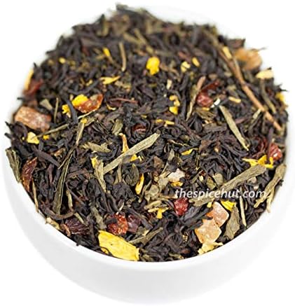 Tropical Paradise Green & Black Loose Leaf Tea - Mango, Strawberry, Papaya - Caffeinated | bulk 8oz, 80-100 cups | The Spice Hut, First Sip of Tea