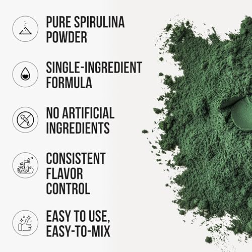 WHYZ Organic Spirulina Powder, 250g, Protein-Rich Spirulina Supplement, Organic Superfood for Immune Support, Green Spirulina Powder Organic Non GMO for Smoothies & Recipes (8.8 oz)