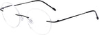 Eyekepper Frameless Eyeglasses Women - Round Rimless Eyewear Men Black