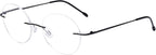 Eyekepper Frameless Reading Glasses Women - Round Rimless Readers Men Black +3.00