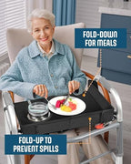 FANGSUN Walker Tray with Cup Holder, Lightweight Detachable Mobility and Walker Accessories Table for Senior, Rollator Tray for Rolling Folding Rollator, Easy Assembly