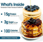 Wonderslim Protein Pancake & Waffle Mix, Blueberry, Low Sugar & Low Calorie (7ct)