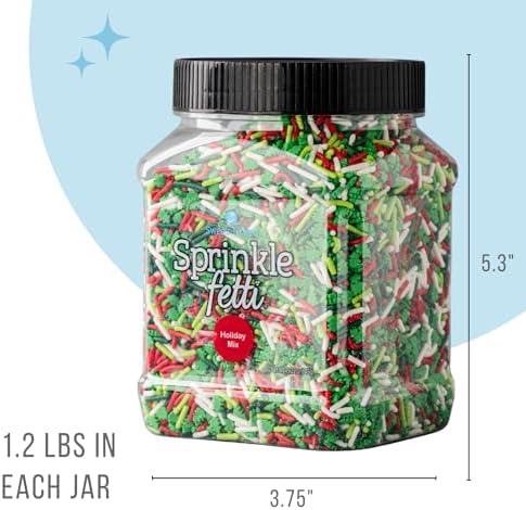 Sweets Indeed, Bulk Sprinkles, 1.3 pounds, Sprinkle Mix, Perfect for Cake Decorations, Baking Ice Cream Cookies Cupcake Topper (Mini Heart) (Holiday)