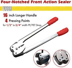 Poly Strapping Tensioner & Cutter Manual Banding Sealer Tools Set with PP Plastic Strapping Kit 4000" Length, 100 Metal Seals