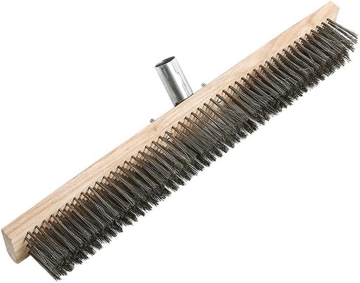 1PCS 20/30/45CM Stainless Steel Wire Broom Brush Sweeping Floor Garden Moss Cleaner Scrubber Kitchen Household Cleaning Tools (50CM)