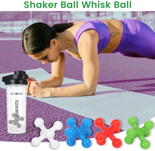 Hydro2Go Shaker Ball 5-Pack, BPA-Free Food Grade Plastic Replacement Mixing Balls for Protein Shaker Bottle, Easy-Clean 2.2″ Universal Fit for Most Protein Shakes, Smoothies & Formula Bottles