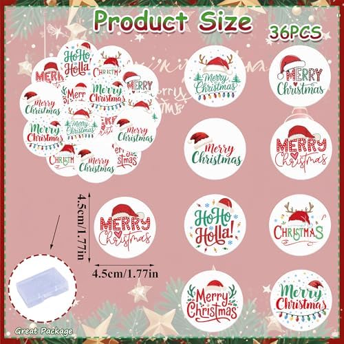 36PCS Edible Christmas Hat Cupcake Toppers Wafer Paper Merry Christmas HoHoHo Cupcake Picks for Holiday Theme Christmas Party Baby Shower Birthday Supplies