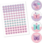 Big Dot of Happiness Beautiful Butterfly - Floral Baby Shower or Birthday Round Candy Sticker Favors - Labels Fit Chocolate Candy (1 sheet of 108)