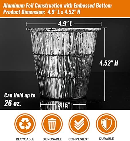 NUPICK 25 Pack BAC407 Grease Bucket Liner Compatible for Traeger Pro Series 575/780, 22/34 Series, Ironwood 650/885 Grills, Grill Accessories for Traeger, 4.9" x 4.5"