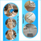 Carpet Rake for Pet Hair Removal, 54" Adjustable Long Handle 3 in 1 Carpet Rake & Pet Hair Removal Gloves for Cat Dog Fur Remover for Carpets, Rugs, Mats and Furniture(with 2 Hooks)